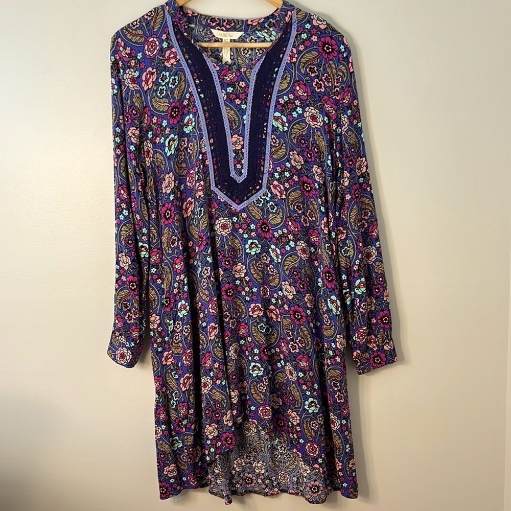 MATILDA JANE FLORAL PRINT ASYMMETRICAL DRESS SIZE LARGE